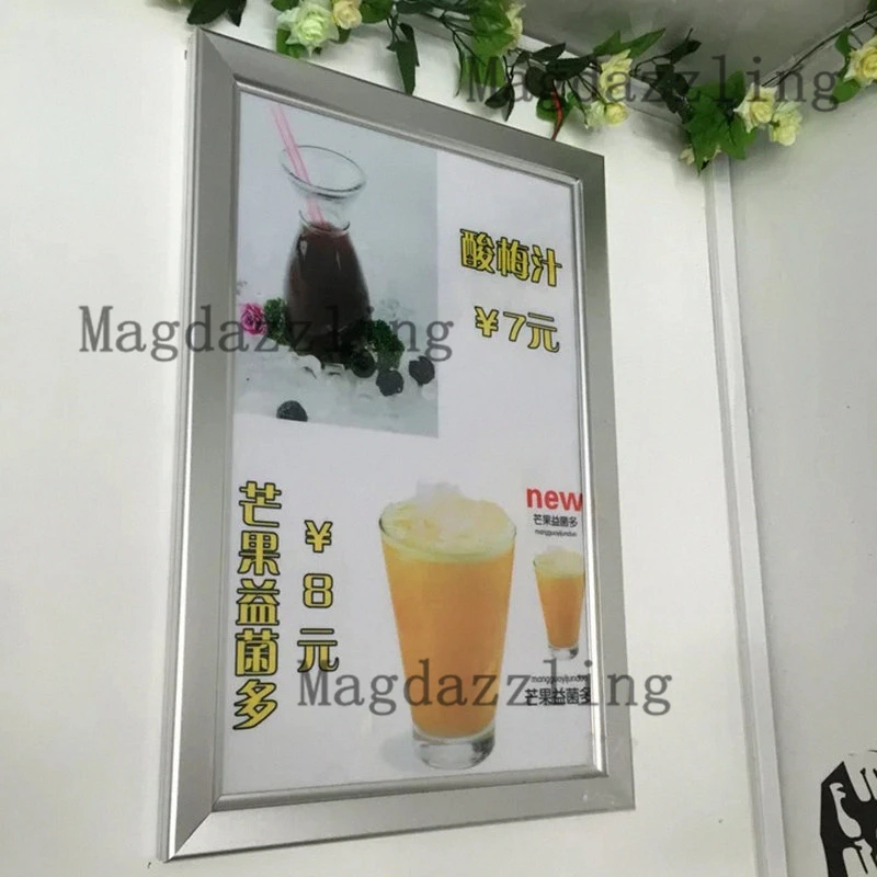 Серебристый тонкий алюминиевый каркас со светодиодной подсветкой дисплей меню