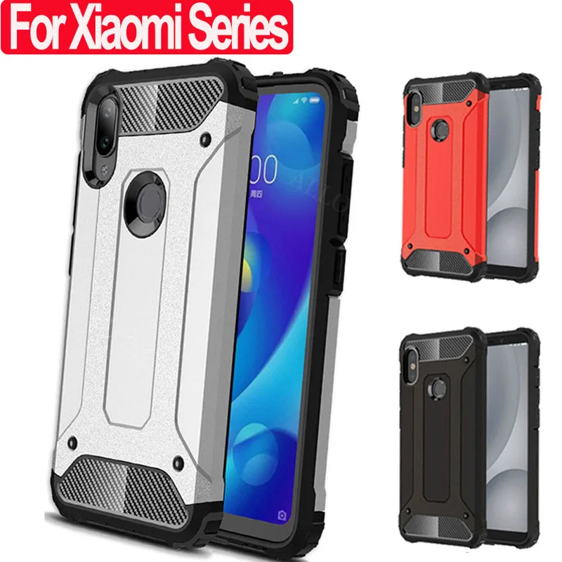 

Armor Shockproof Case Redmi 7 Note 7 6A Case Rigid Plastic Silicone PC Rugged Case for Xiaomi Redmi 6A 7 Note 7 8 Pro Back Cover