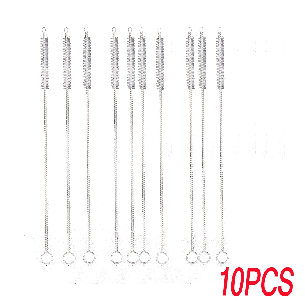 10 PCS 3/5/10/20/25 штук Защитная щетка для детской бутылочки корма соломенная стирка щетка из нержавеющей стали очиститель для волос мягкие волосы бутылка очиститель - Цвет: 10 PCS