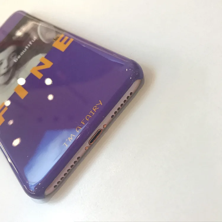 Мода в стиле ретро девушка телефон чехол для iPhone X 7 Пульс фиолетовый задняя
