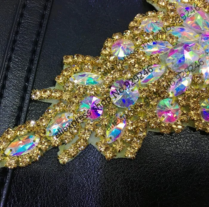 1 шт./лот модная обувь с украшением в виде кристаллов желтый цвет АВ аппликация из