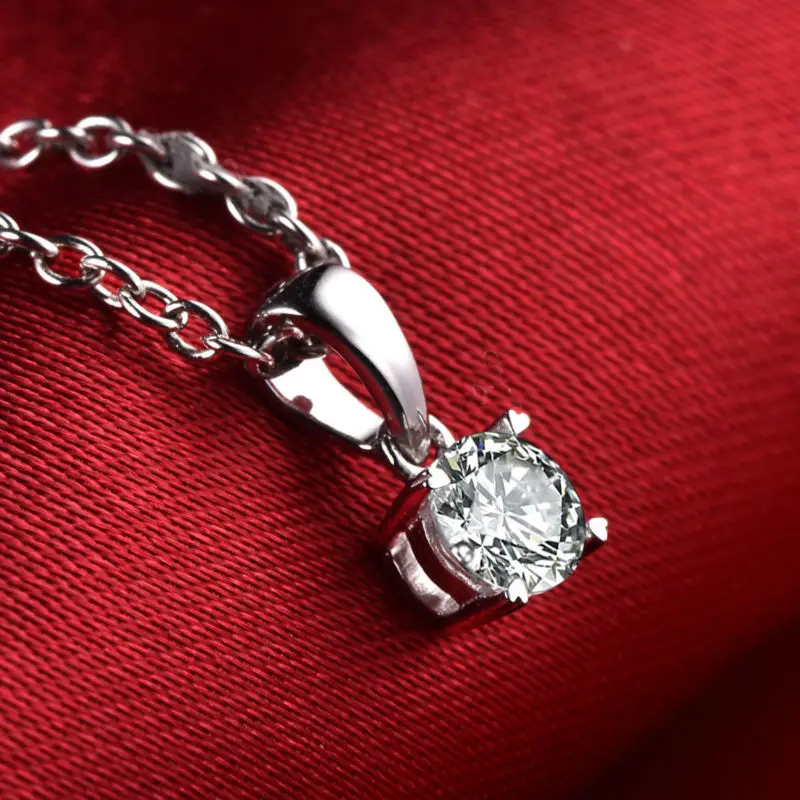 Элегантное ожерелье из белого золота с бриллиантами 18 К женская подвеска яркий