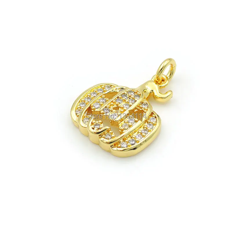 18*15*4mm Micro Pave Clear CZ Pumpkin Ghost Charms Fit For Making DIY Bracelets Or Necklaces Jewelry | Украшения и аксессуары