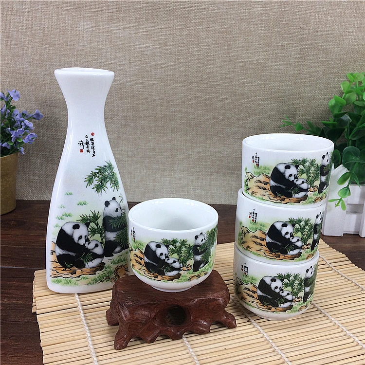 Набор из 5 шт. изысканный Керамика панда Китайский Японский ради набор Чай чашки