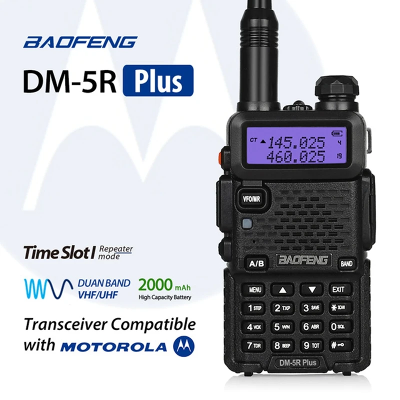Baofeng DMR DM 5R plus Двухдиапазонная рация 136 174 МГц 400 470 цифровая двухсторонняя радио