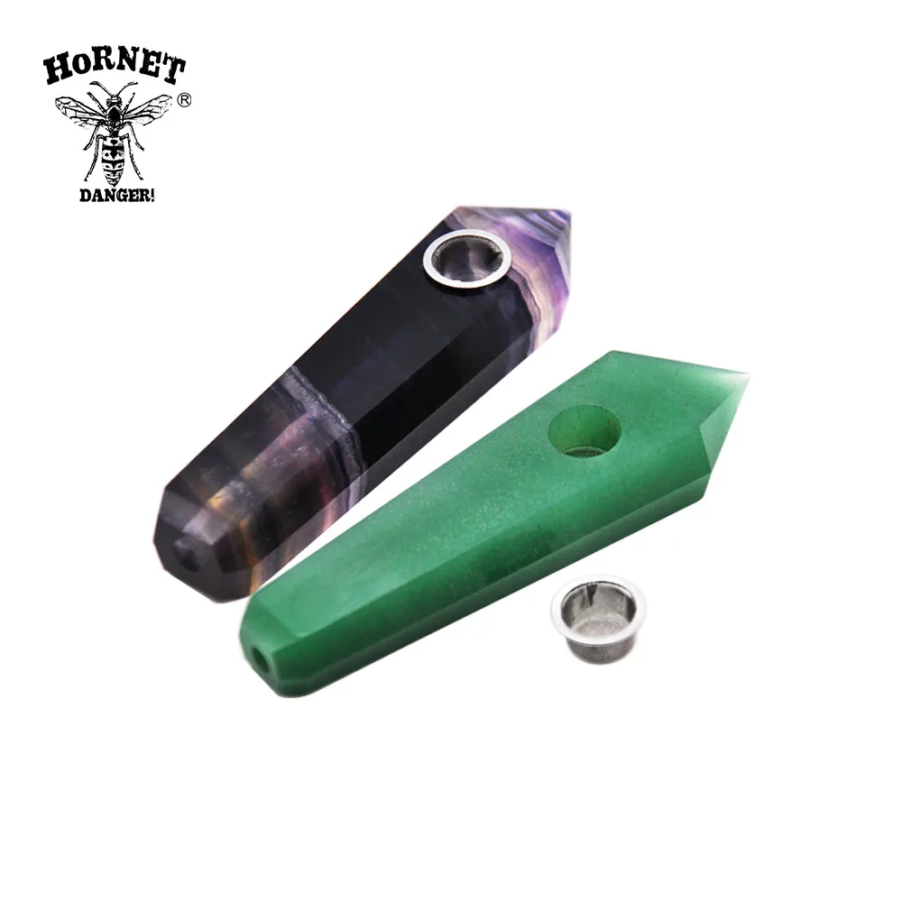 HORNET натуральный флюоритовый кварц кристалл курительная травяная труба 12 мм с