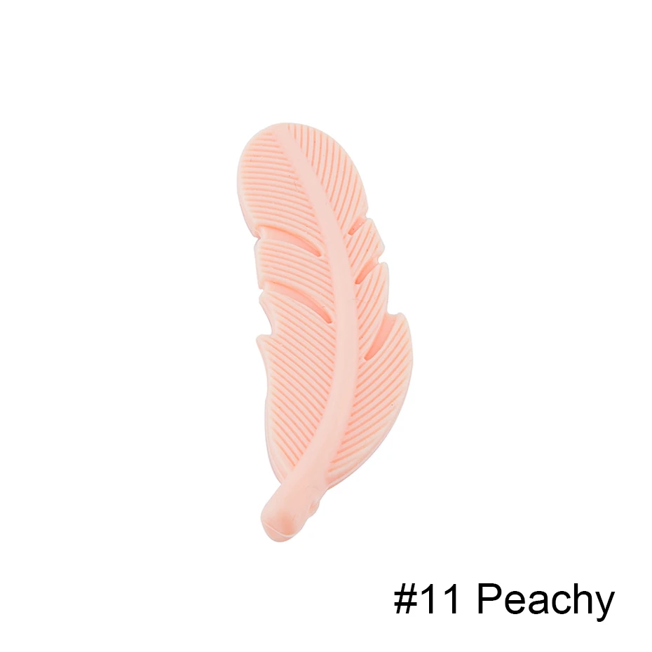 Peachy Feather Bopoobo 20 шт. силиконовый бисер с перьями для малышей, маленький стержень для детей, Детский силиконовый Прорезыватель для зубов с перламутровыми листьями, силиконовый Прорезыватель для грызунов - Цвет: Peachy Feather