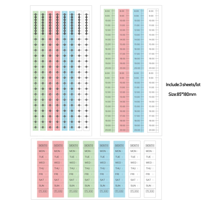 3sheets/set Time Planner Sticker Scrapbooking DIY Decoration Bullet Journal Stickers for Diary Label Notebook Stationery | Канцтовары