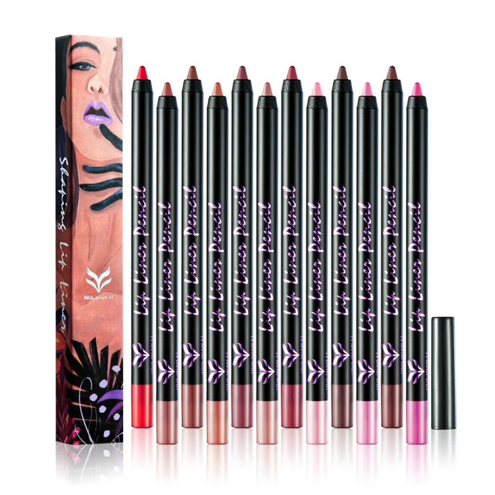 Матовый карандаш для губ 12 цветов водостойкая антипригарная помада долговечная