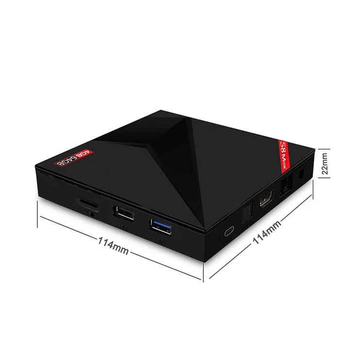 Смарт ТВ-бокс S8 MAX Plus Android 9 0 RK3328 двухдиапазонный 2 4g/5 0g WIFI 4 Гб 64 3D 4K HD 100M LAN USB3.0