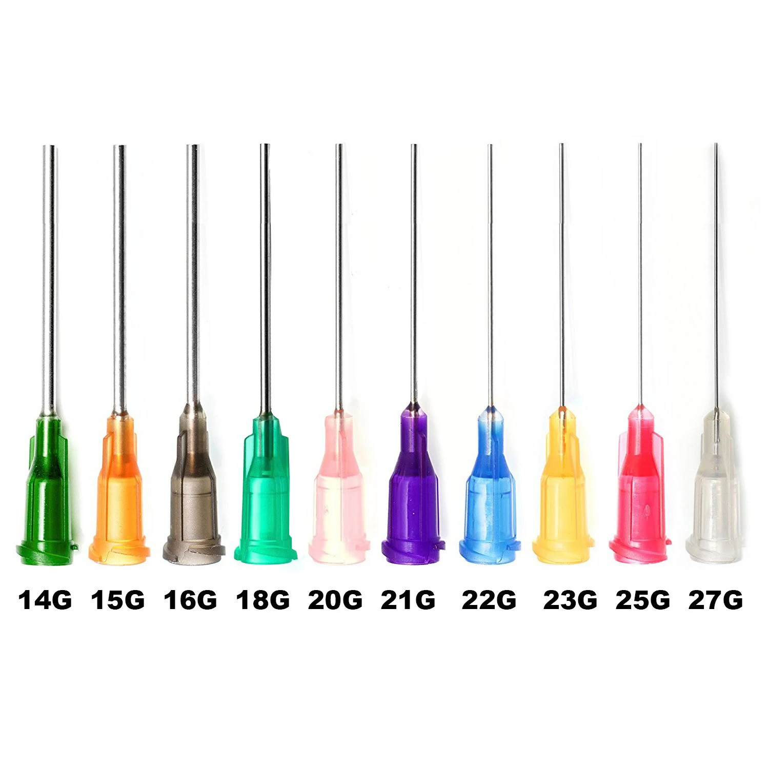 Иглы для шприца с фиксатором Luer 14 г, 15 г, 16 г, 18 г, 20 г, 21 г, 22 г, 23 г, 25 г, 27 г, тупой наконечник, 1,5 дюймов Длина, 100 шт./пакет