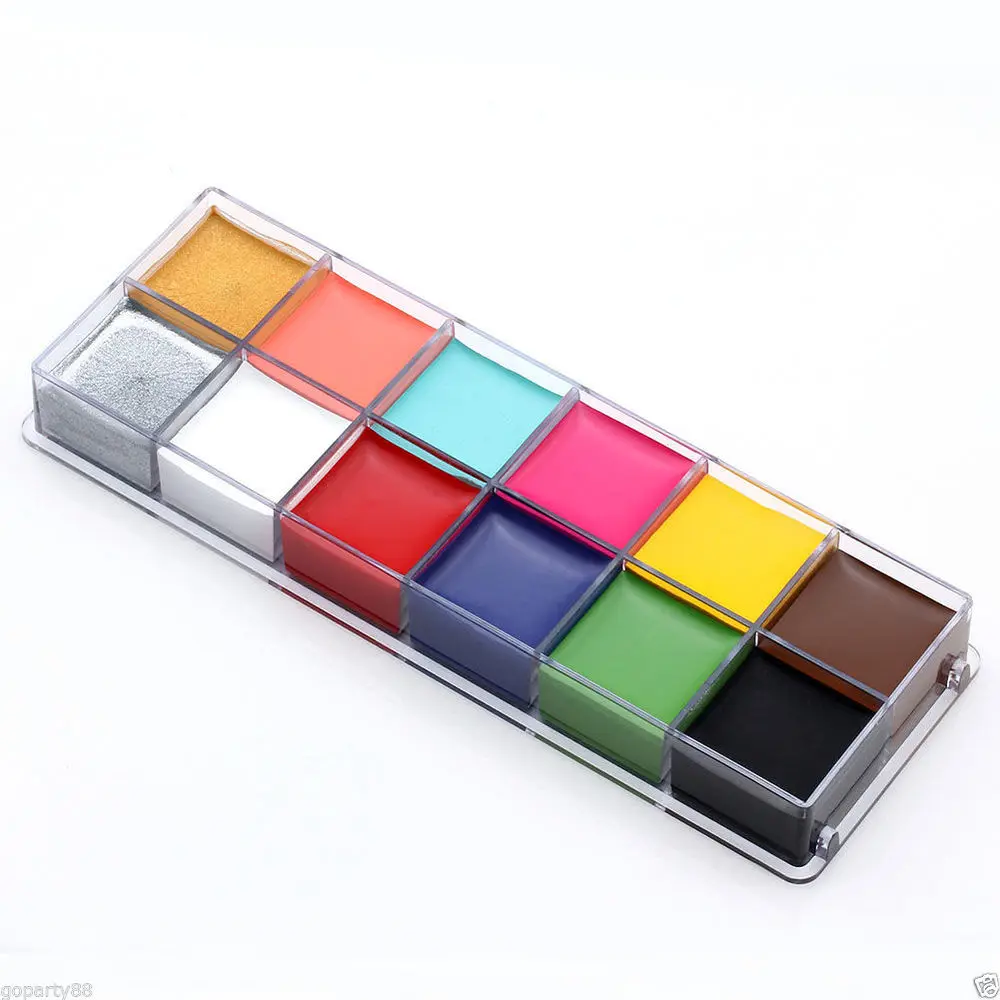 colors1 IMAGIC 12 цветов масляная краска для тела s Профессиональная DIY Краска ing Масло Искусство Макияж использование в лицо или Макияж для тела палитра краски для лица - Цвет: colors1