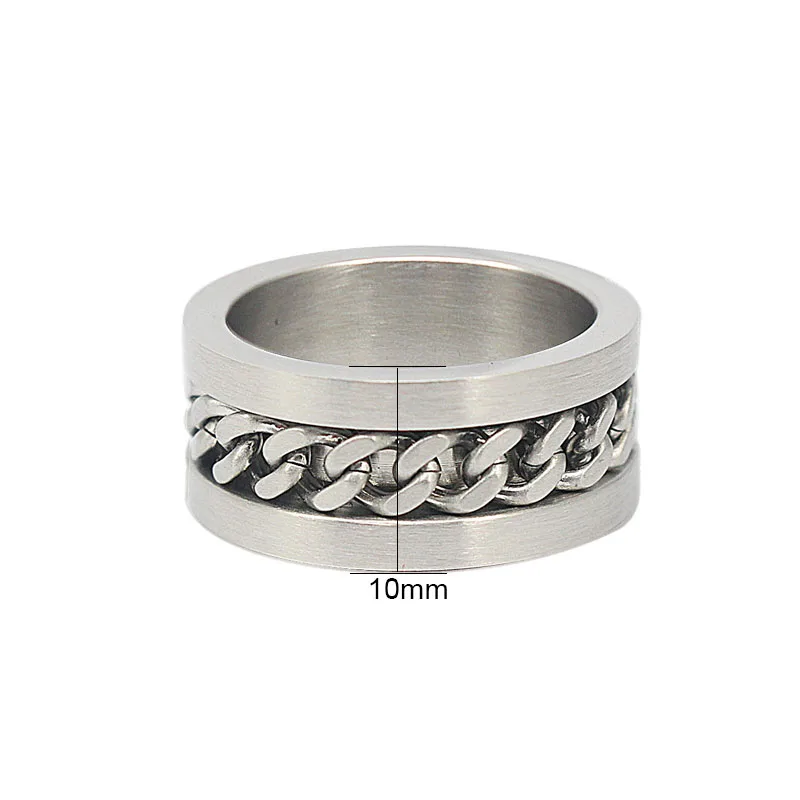 2017 New Promotion Free shipping Trendy Metal Casual/Sporty Round Rings Fashion Stainless Steel Biker Chain Link | Украшения и