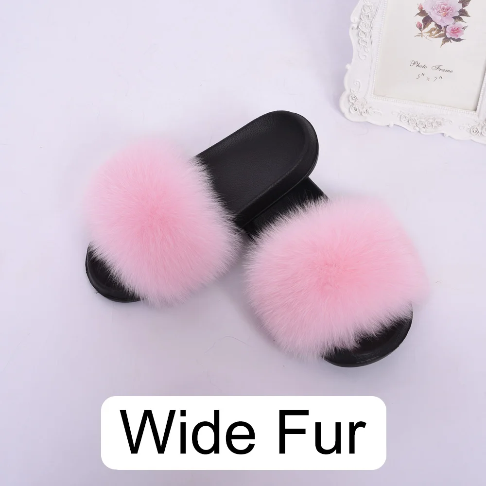 Baby Pink Г.; женские модные летние шлепанцы с мехом; большие пушистые домашние тапочки из натурального меха; Новое поступление; S6044 - Цвет: Baby Pink