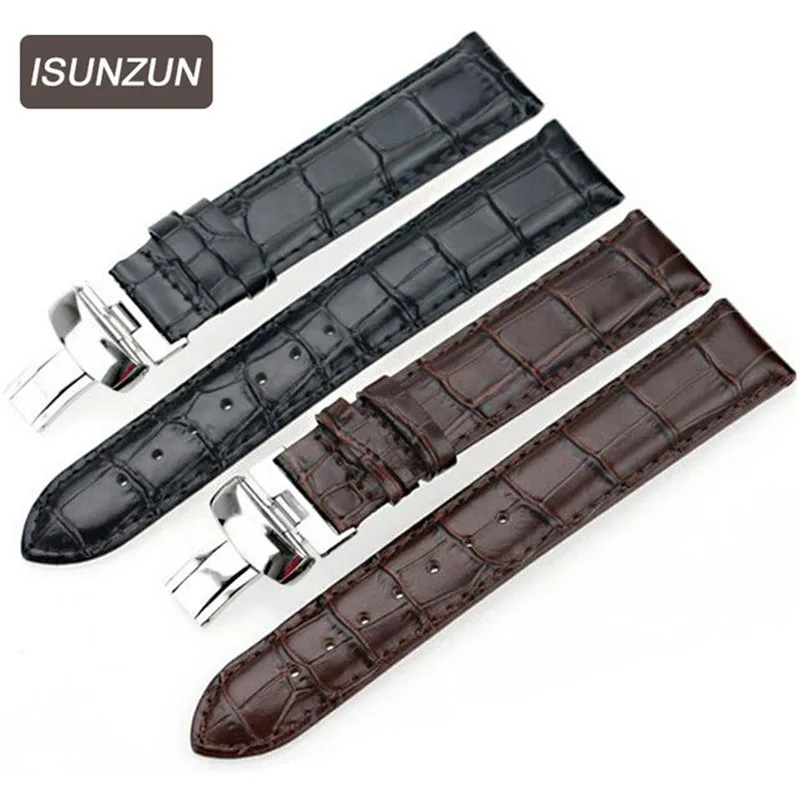 

ISUNZUN Watch Band For Men And Momen For Tissot Gents T059507A 528A Black Leather Watch Strap Watches Accessories WatchBands