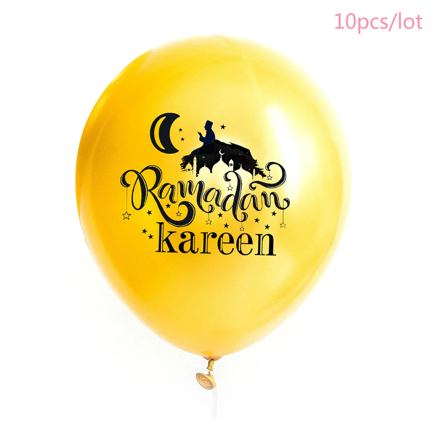 10pcs balloon Рамадан украшения Письмо HAJJ Мубарак цвета: золотистый, серебристый мусульманвечерние Вечеринка шары ИД Мубарак праздничные воздушные шары празднование - Цвет: 10pcs balloon