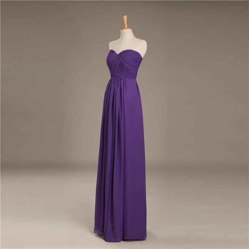 Дешевые Длинные платье подружки невесты Новинка 2017 года Line шифон Pleat настоящая