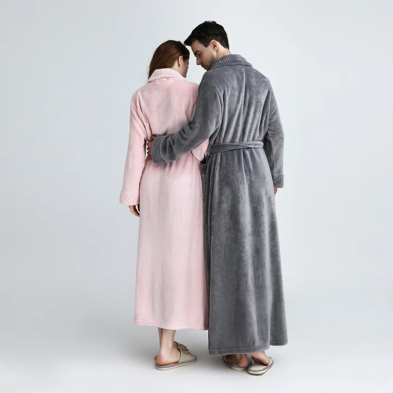 Женский халат подружки невесты банный зимний теплый фланелевый Халат с длинным