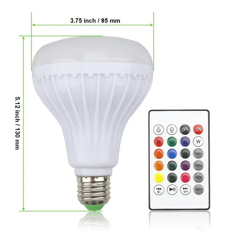 Беспроводной Bluetooth динамик E27 светодиодный RGB музыка пламя лампа умный RGBW