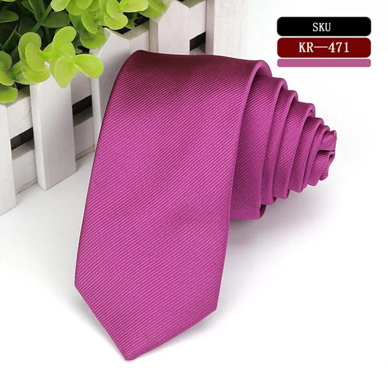 STKR 471 KR456-477, 6 см, брендовые, полиэфирные, шелковые галстуки, мужские, тонкие, обтягивающие, узкие, костюмы, галстук, однотонный, желтый, красный, темно-синий, фиолетовый, вечерние галстуки - Цвет: STKR 471