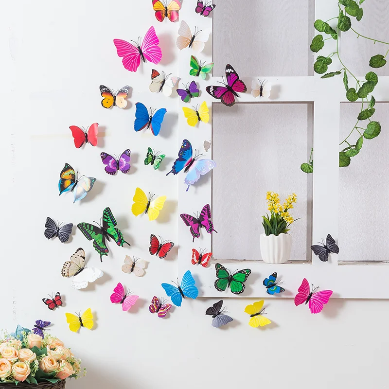 Горячая Распродажа 12 шт./лот 3d бабочка на холодильник магниты домашний Декор