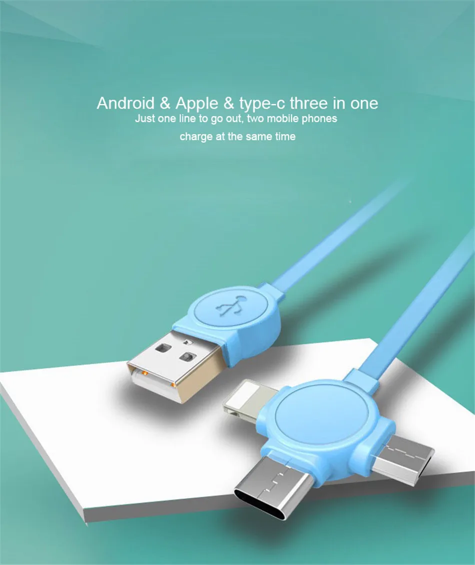 NOHON 3 в 1 USB кабель type C Lighting зарядный кабель для iPhone X 7 8 Plus IOS для Xiaomi huawei samsung кабели быстрой зарядки 1 м