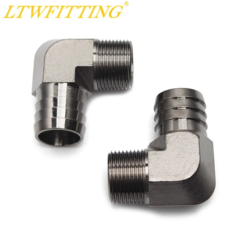 

Латунный штуцер LTWFITTING с черным никелевым покрытием и углом 90 градусов, 1 дюймовый ID-шланг x 3/4 дюйма, Мужской NPT топливный катер, воздух