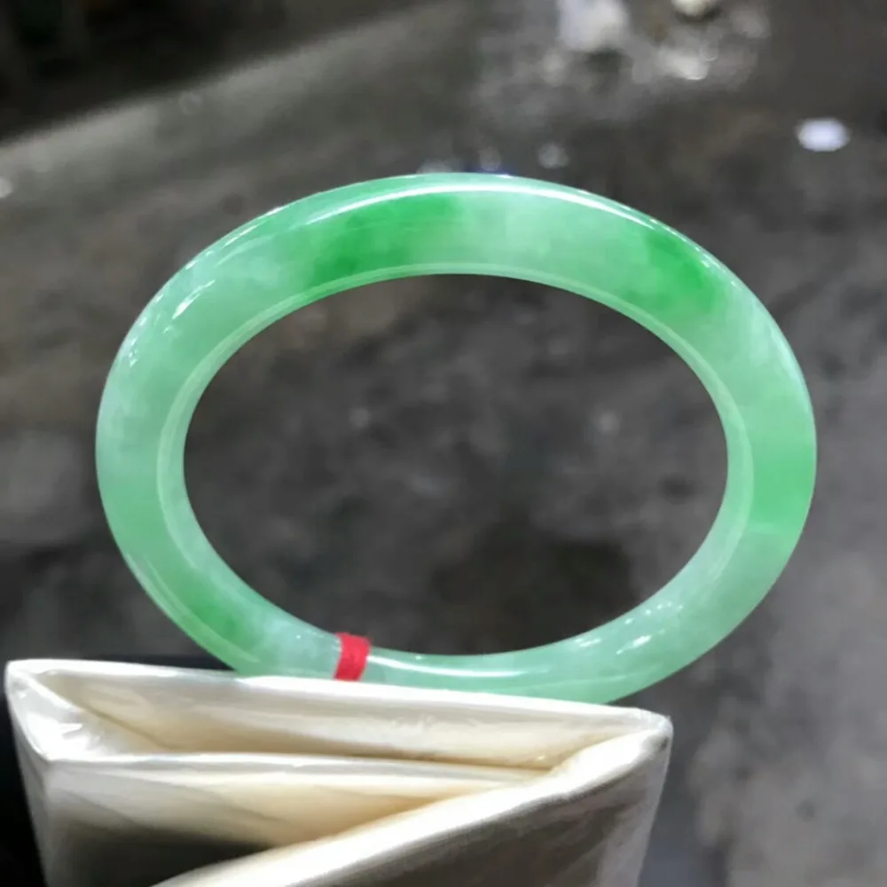 Gift A Certificate Natural Jadeite Bracelet Carved Green 54-62mm Imperial Concubine Jewelry |