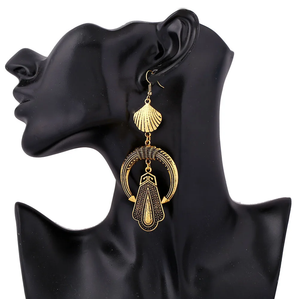 Женская винтажная серьги капельки этническая Цыганская Мода 2017 большие круглые