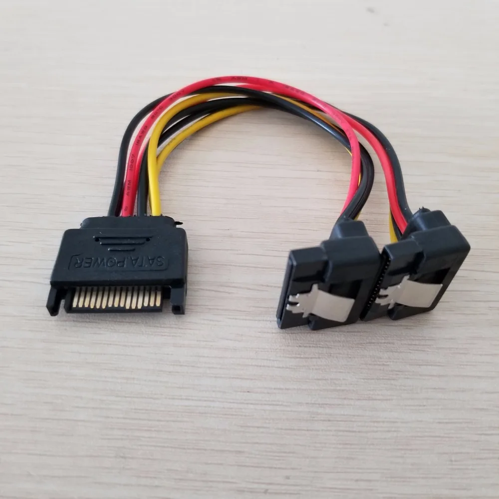 SATA серийный 15 контактный переходник со штекера на Двойной женский разветвитель