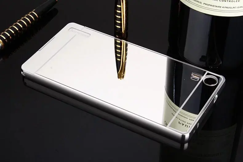 Для lenovo Vibe Shot Z90 металлический алюминиевый бампер рамка чехол для lenovo Vibe Shot Z90 Z90-3 Z90-7 с зеркальной задней крышкой ПК - Цвет: Silver