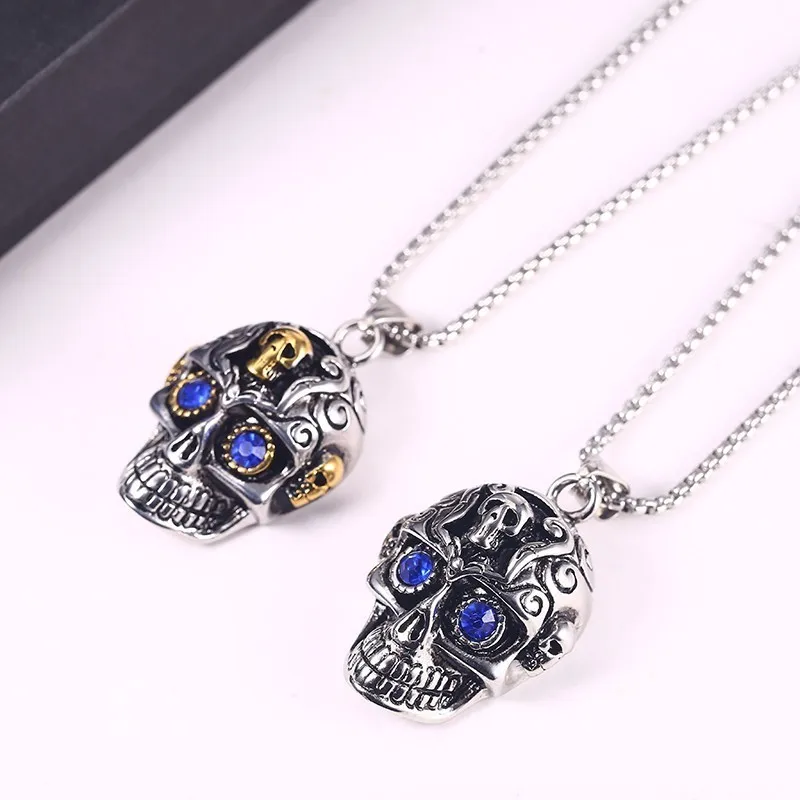 Мужской кулон в готическом стиле RIR виде скелета из нержавеющей стали