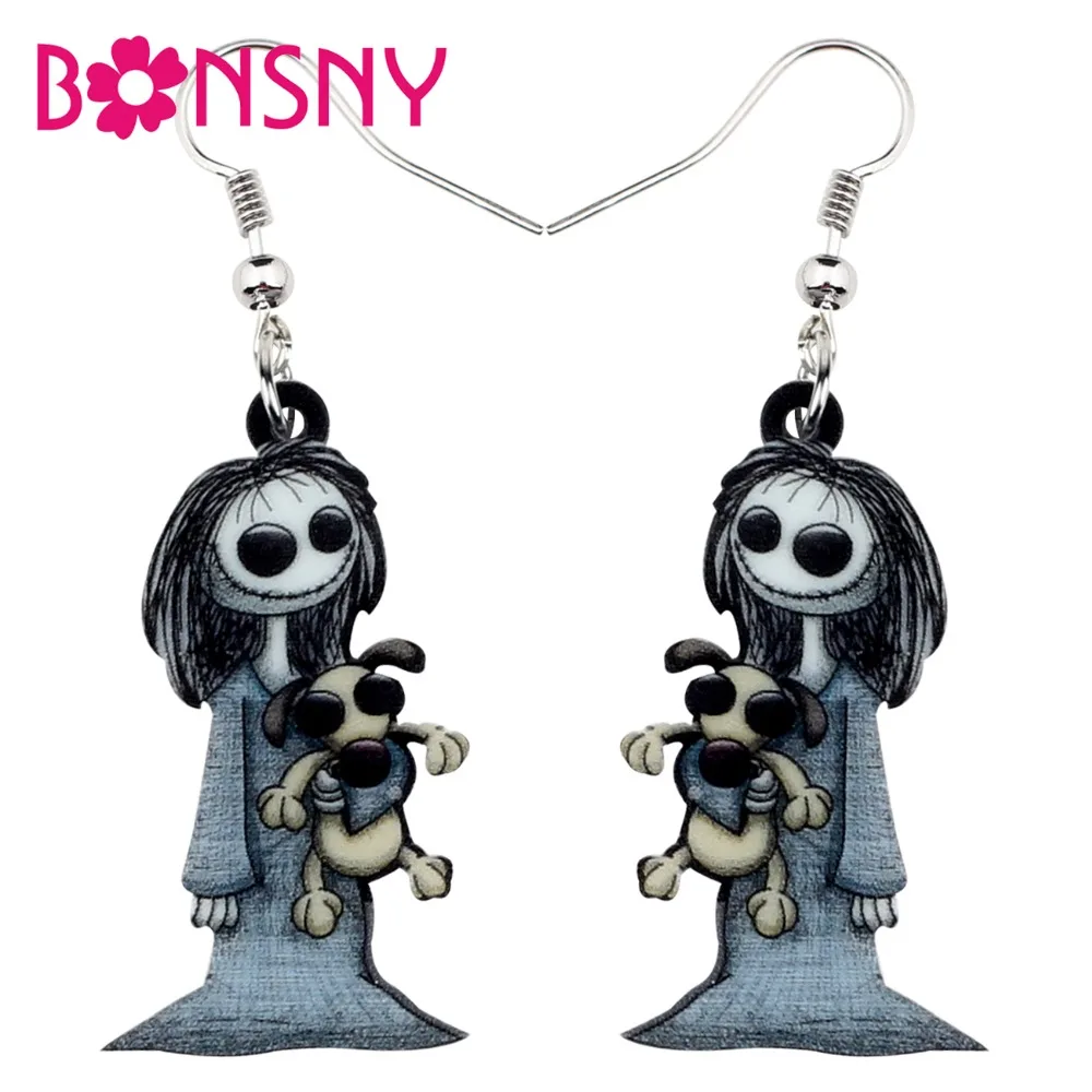 Акриловые украшения Bonsny для Хэллоуина яркие висячие кольца женские костюмы