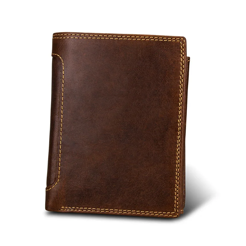 Винтажный дизайнерский мужской короткий кошелек Carteiras Masculinas из 100% натуральной