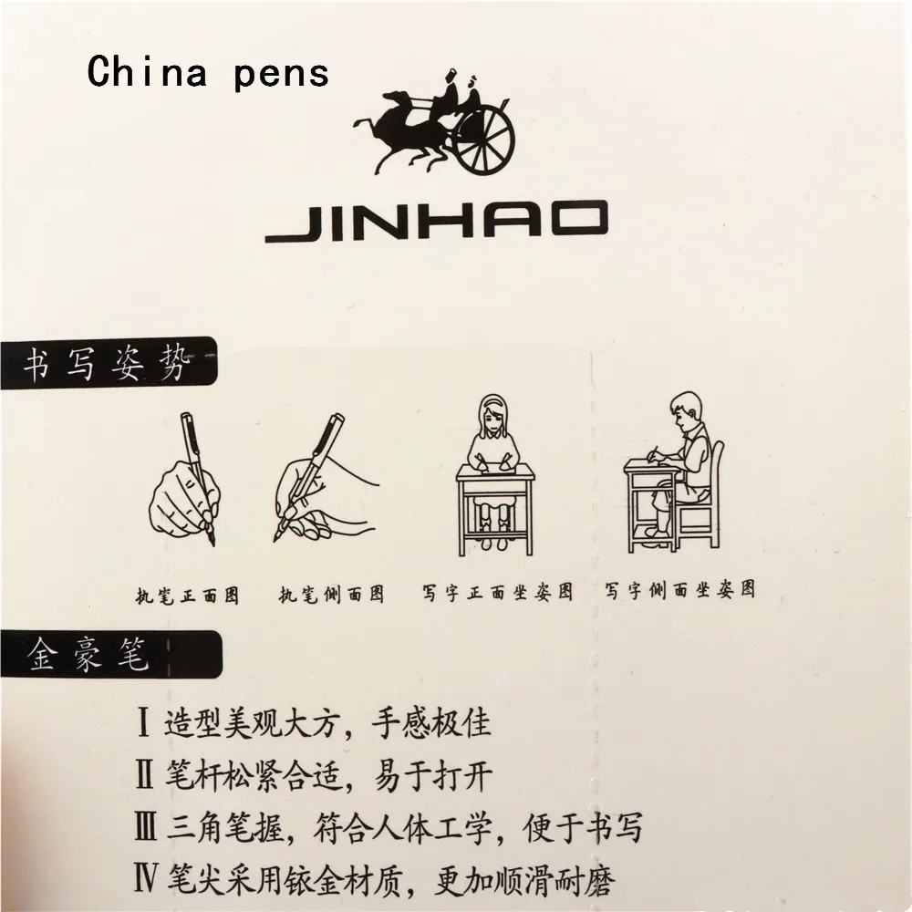 Перьевая ручка Jinhao набор из 5 прозрачных белых карандашей с синими чернилами и 2