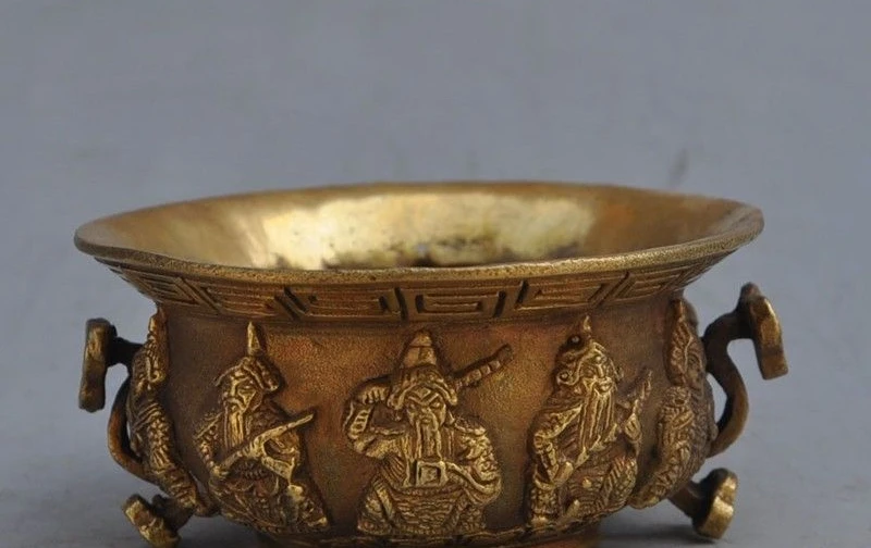 Китайская латунная медная статуя хранитель Бог Руи горшок чаша бутылка чашка