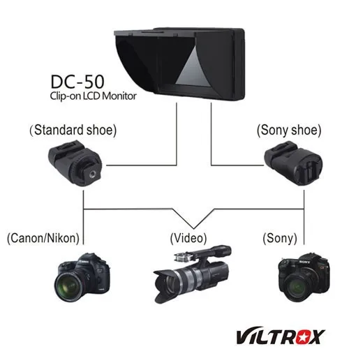 Viltrox DC-50 портативный 5-дюймовый TFT ЖК-монитор с HDMI видео входом для камер и