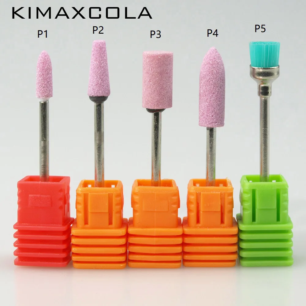 KIMAXCOLA 1 шт. 3/3" розовый керамический камень Burr сверло-резак для ногтей для профессионального маникюра электрические сверла аксессуары для ногтей