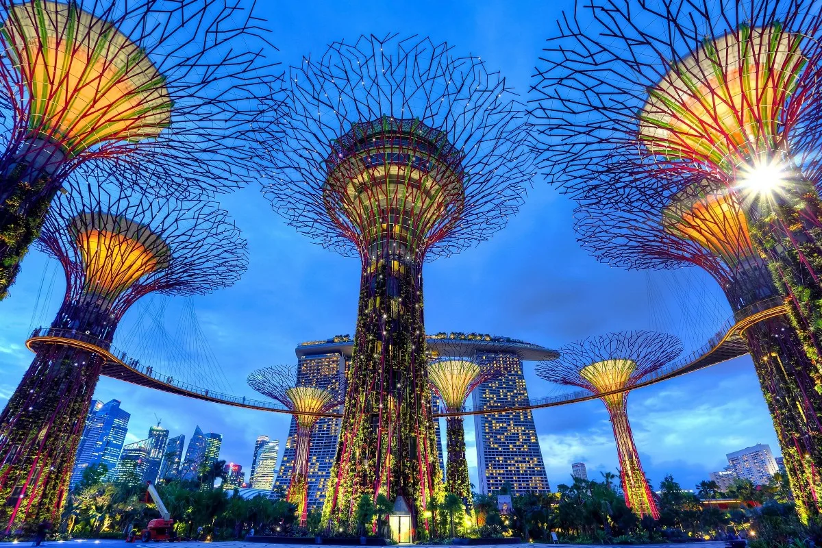

Singapore city nightscapes 404PFJ fabric poster custom print (frame available) for wall decor room decor home decoration