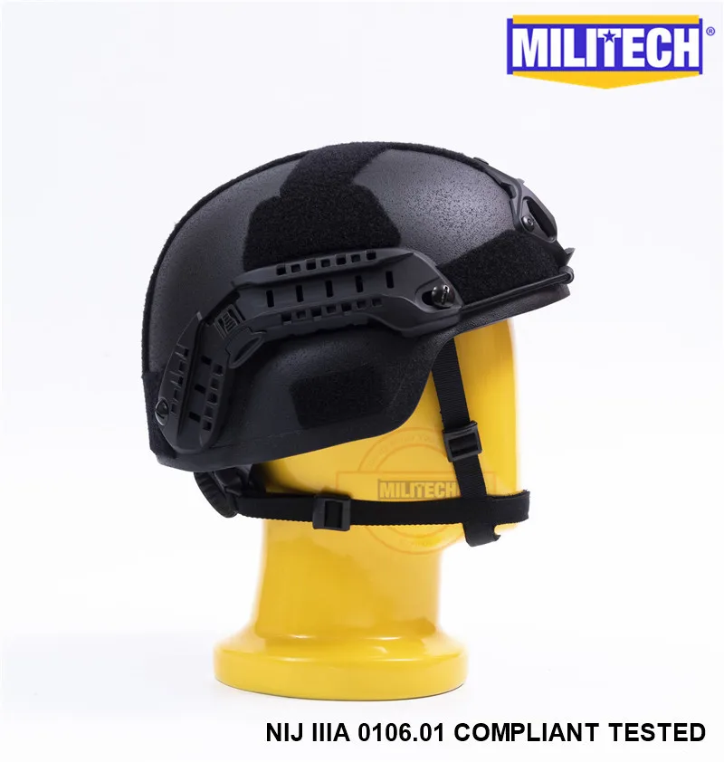 MILITECH Black BK MICH NIJ Level IIIA 3A Tactical Twaron Bulletproof Helmet ACH ARC OCC Dial Liner Aramid Ballistic Helmet SEAL