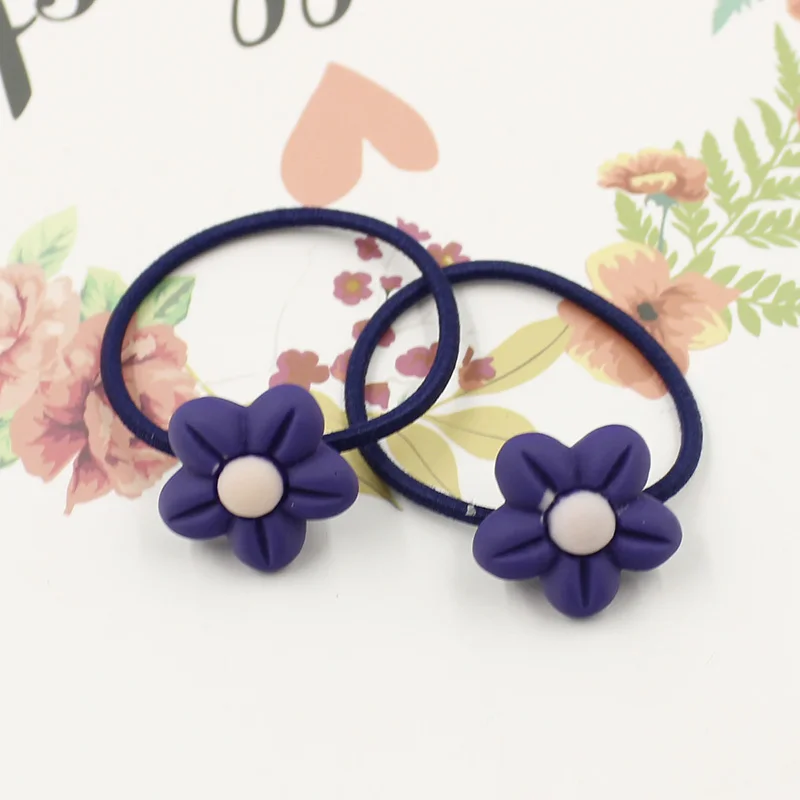 12PCS Navy Flower 1 12 шт./лот 3 см Детские резинки для волос аксессуары для волос модные милые резинки для волос Веревка для девочек детские головные уборы - Цвет: 12PCS Navy Flower 1