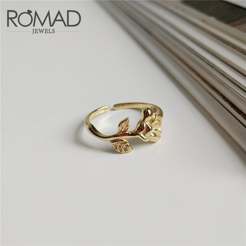 ROMAD 925 Серебряная роза цветок кольцо Мода Шарм дикий указательный палец Открытые Кольца для женщин женское кольцо ювелирные изделия кольца женщина