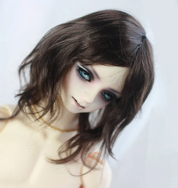 D01-P414 children handmade toy 1/3 Doll Accessories BJD/SD doll wig Brownish black Medium long hair 1pcs | Игрушки и хобби
