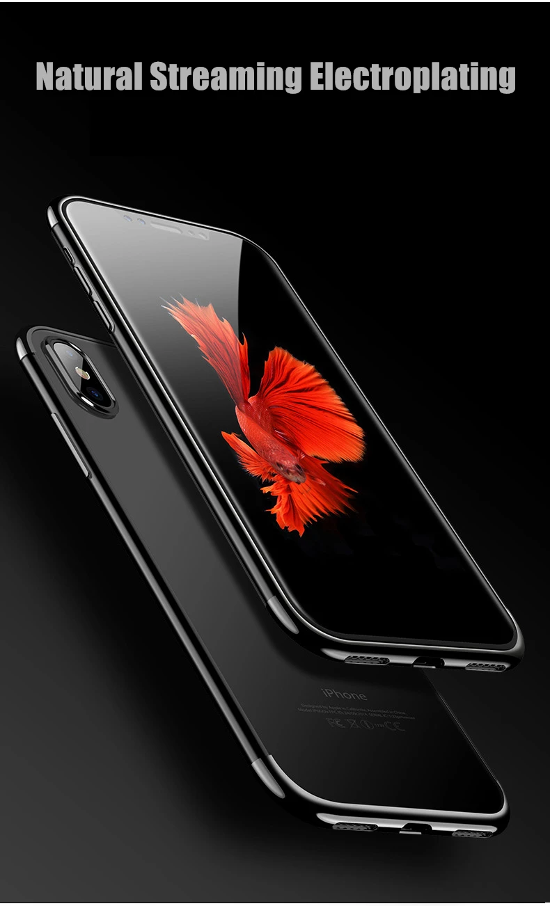 Роскошный чехол для iPhone 6 7 8 TPU с покрытием из розового золота кристально чистый X 6S