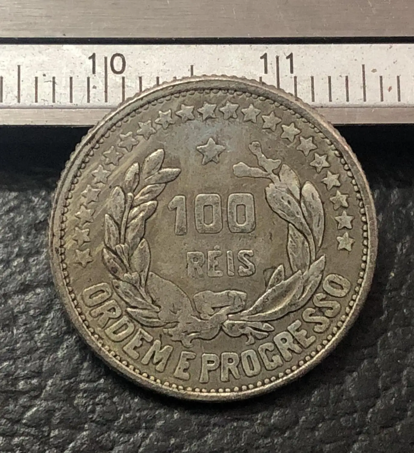 1924 Бразилия 100 Reis Посеребренная копия шаблон монета|coin coins|coin brazilcoin copy |