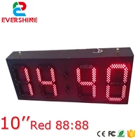 red color outdoor weatherproof down timer clock led sign display for 10 inch