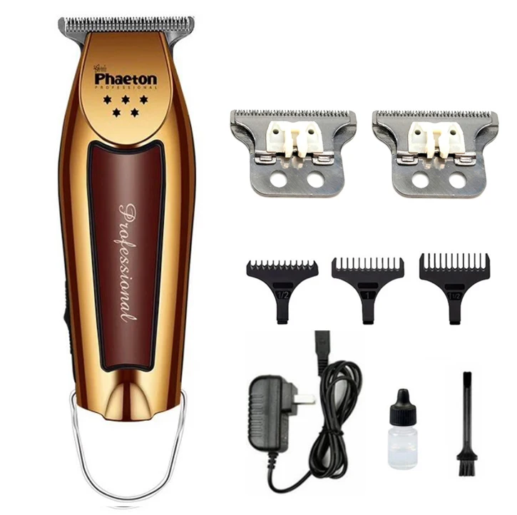 golden add 2 blades 100-240V Hair Trimmer professional Hair Clipper Beard Trimmer Men's Hair Cutter Barber haircut machine 0.1mm Cutting 15W - Цвет: golden add 2 blades
