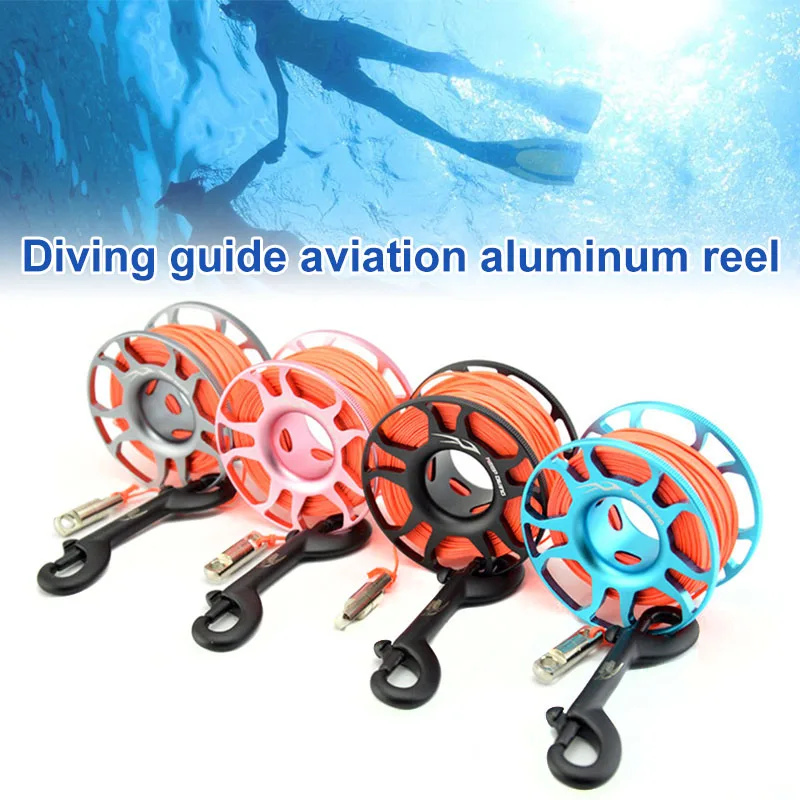 

Hot Diving Aluminum Alloy Spool 15/30 Meter Reel with Stainless Steel Screw Fitting Hook DO2