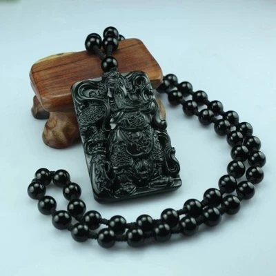 

Natural And Tian Moyu Guan Gong Pendant