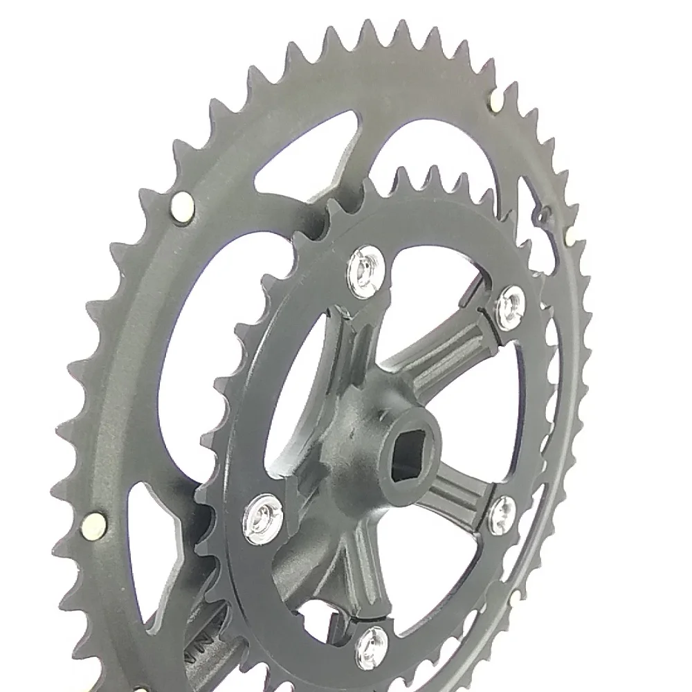 TRUYOU Road Bicycle Crankset 110 BCD 52/36T Chainwheel 3/32 Folding Bike Chain Ring 2*7/8/9 Speed Double Plate Crank 170mm Black | Спорт и